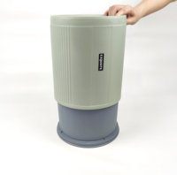 GREENSIDE Poubelle en plastique moderne de style nordique Poubelle de grande capacité Poubelle à usage domestique sans couvercle