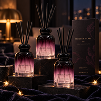 Flacon de parfum en verre rond ombré vide de 100 ml, à large ouverture, pour chambre, salon et collection maison