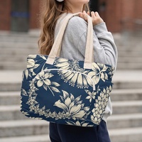 Sac de courses matelassé personnalisé motif bouquet d'été avec impression par transfert thermique pour les marchés et les courses