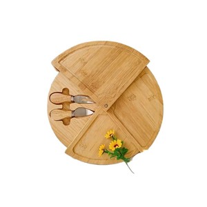 Bamboo <b>Cheese</b> Board <b>Set</b> With <b>Knife</b> Modern Simple Design Durable For Serving <b>Cheese</b> - Product Image 5