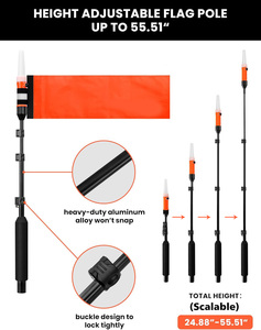 카약 텔레스코픽 로드 카약 폴 라이트 키트(상단 흰색 <span class=keywords><strong>LED</strong></span> 조명 포함) 카약 낚시 패들링용 보트 네비게이션 라이트 - Product Image 2
