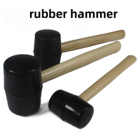 Maillet en caoutchouc robuste pour bricolage 300/400/500/750/1000g, professionnel pour l'installation de carreaux de sol en céramique, manche en bois