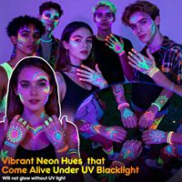 Peinture corporelle permanente Flysea 8 Glow Dark, peinture pour le visage UV néon, stylos de peinture pour le visage, marqueurs de tatouage, essentiels pour les festivals, Halloween