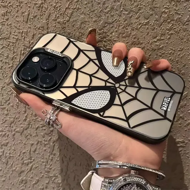 Marvel Spider Man Plain Multistep TPU Soft Phone Case for iPhone 15 14 13 12 11 Pro Max XR XS 7 8 Plus Soft Silicone Etui Cover