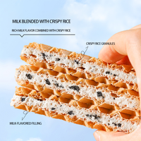 Nouvelles gaufrettes sandwich au goût crème croustillante, saines, nutritives, faibles en sel, goût sucré, 200g, boîte de gaufrettes, option de vente en gros