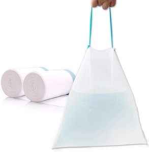 ถุงขยะแบบมีเชือกผูก ผลิตจากพลาสติก PE รีไซเคิลได้ เป็นมิตรต่อสิ่งแวดล้อม (แบบกำหนดเองได้) - Product Image 2