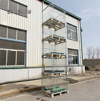Entrepôt personnalisé métal galvanisé acier stockage empilable robuste pliable treillis métallique cage palette