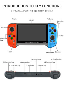 Machine de jeux vidéo X19 Plus, <span class=keywords><strong>grand</strong></span> écran de 5.1 pouces, pour PSP, Orange, jeux vidéo colorés, 8 go, Double bascule 3D, jeu portable - Product Image 3