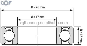 น้ำมันหล่อลื่นสำหรับอุตสาหกรรมร้านอาหารซีลสีแดงเหล็กโครเมี่ยมลูกปืนร่องลึก<span class=keywords><strong>6203RS</strong></span> - Product Image 6