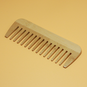 Logo personalizzato di bambù a denti larghi Styling a denti grandi pettine per la cura dei capelli biodegradabile manico in legno per Hotel Travel Salon - Product Image 4