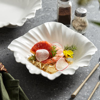 Plat carré blanc pour salade de fruits, plat de service de luxe léger, plat peu profond en céramique, compatible micro-ondes, design minimaliste moderne
