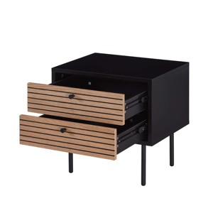 Table <span class=keywords><strong>de</strong></span> chevet moderne en MDF blanc PU brillant et en bois massif <span class=keywords><strong>de</strong></span> frêne Design minimaliste élégant pour appartement, <span class=keywords><strong>hôpital</strong></span> ou chambre à coucher - Product Image 3