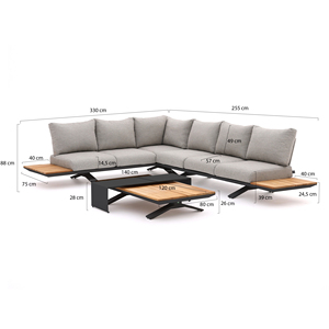 Ensemble de canapés de patio en aluminium en forme de L, écologiques, imperméables, pour <span class=keywords><strong>jardin</strong></span>, terrasse, balcon, appartement, parc, détente - Product Image 6