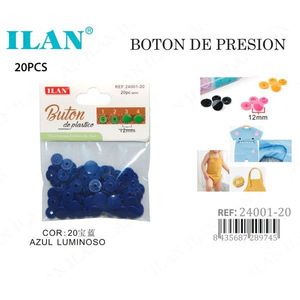 Broches de Plástico Ilan de 12 mm, Luminosos, Azul Rey, Botones para Ropa Infantil - Product Image 3