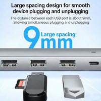 Hub USB 2.0 5-en-1 en gros, répartiteur de données 4 ports avec port d'alimentation Type-C, extension USB pour ordinateur portable, PC portable