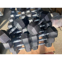 Ensembles d'haltères hexagonales en fonte durable de 2,5 kg à 50 kg avec revêtement en caoutchouc, équipement de fitness pour usage domestique, poids libres