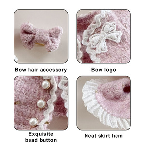 Cute Floral Dress 17cm <b>Doll</b> Clothes Set Soft Fabric Fashion with Bow Hair Clip & Skirt Outfit Lifestyle Series Soft Toy Unisex - Product Image 4