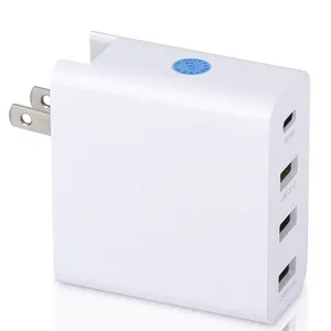 Cargador de viaje USB Justlink QC3.0, cargador de pared de 4 puertos de 51W con PD para teléfono Macbook, cargador de teléfono de viaje