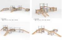 Mainan Panjat Anak Bentuk Geometris Edukatif Montessori dari Kayu, Peralatan Bermain Indoor Outdoor, Aksesoris, Grosir
