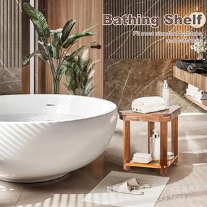 Zhang Yu Wooden <b>Bathing</b> Shelf Solid Wood <b>Storage</b> Rack For Bathtub Bathroom Toiletries Organizer - Product Image 1