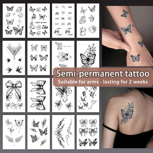 Tatuaggio semipermanente tatuaggio temporaneo <span class=keywords><strong>farfalla</strong></span> impermeabile dura 2 settimane realistico tatuaggio a base di erbe adatto per il corpo - Product Image 3