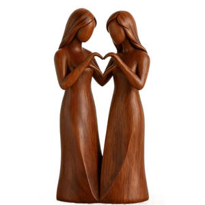 Adornos Creativos de Resina, Figura de Amistad de <span class=keywords><strong>Hermanas</strong></span>, Estatua de Madera Pintada a Mano, Decoración de Escritorio para el Hogar, Regalo de Amistad - Product Image 4