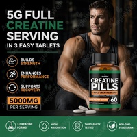 AegleWell OEM Mélange Triple de Créatine 5000mg par Portion, Complément Alimentaire Sportif pour la Croissance Musculaire et l'Énergie des Adultes, Certifié GMP