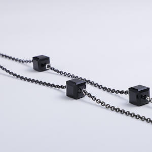 Autriche Bloc Noir Agate Cristal Femmes Métal Acier Inoxydable <span class=keywords><strong>Lunettes</strong></span> Spectacle Chaîne Sangle Titulaire, <span class=keywords><strong>Lunettes</strong></span> de Soleil Chaîne à <span class=keywords><strong>Tenir</strong></span> - Product Image 3