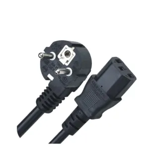 Qiaopu Europe Cordon d'alimentation 16A 3 fils CEE 7/7 Schuko Angle Plug EU Allemagne VDE Certifié CE Câble d'alimentation CA