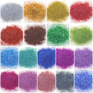 Poudre de paillettes fines décoratives en gros, sacs de 50g, paillettes holographiques en polyester pour artisanat, résine, gobelets et nail art - Product Image 6