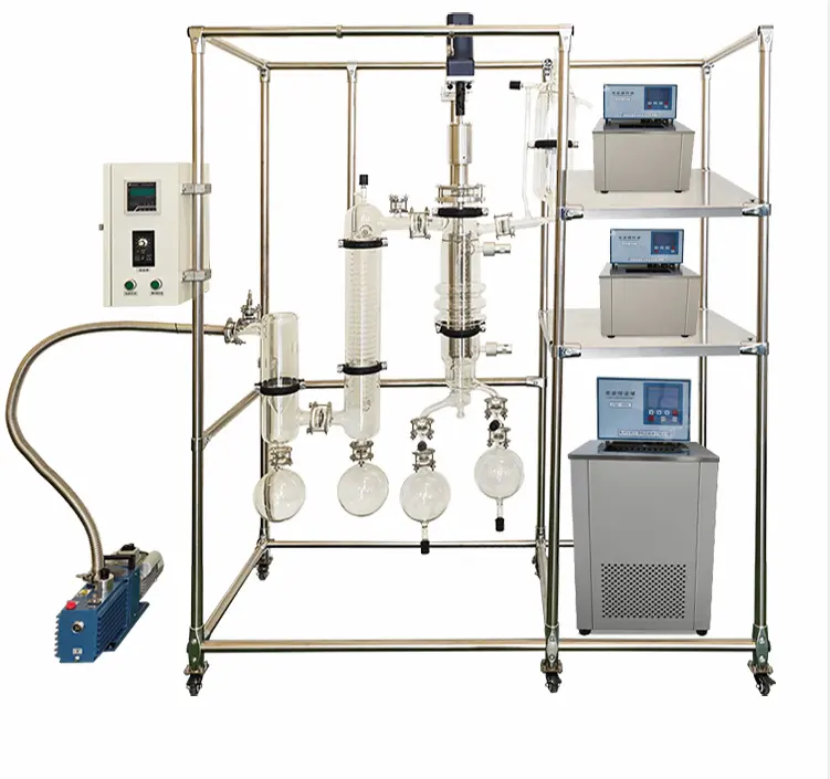Aparelho de destilação de produtos vidreiros de laboratório AYAN/preço de equipamento de destilação molecular de filme limpo de vidro de laboratório industrial