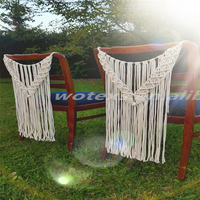PH2026 décoration de chaise Boho personnalisée dossier de chaise en macramé housses de chaise de mariage décor bohème pour mariée marié ou mur