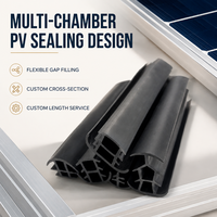 Özel EPDM PV Boşluk Doldurma Şeridi T-Kanal Ekstrüzyon UV Dayanımlı Conta, Güneş Paneli Çerçeve Sızdırmazlık Uygulamaları için