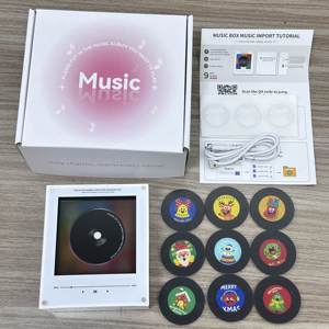 Boîtes à musique personnalisées 9 pièces avec disques vinyles rotatifs NFC, lecture automatique de <span class=keywords><strong>chansons</strong></span> et lumière chaude, lecteur de musique pour décorations et cadeaux de Noël - Product Image 6