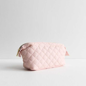 Bolsa de Maquillaje Ligera y Acolchada de Diseño Personalizado OEM, Bolsa de Cosméticos de Color Rosa Pastel para Mujer - Product Image 2