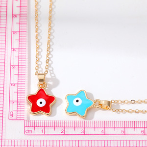 Collier <span class=keywords><strong>pentagramme</strong></span> de conception chaude FashionJewelry collier oeil <span class=keywords><strong>du</strong></span> <span class=keywords><strong>diable</strong></span> colliers oeil bleu turc émail multicolore - Product Image 5