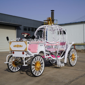 Carroza Eléctrica de Calabaza en Oferta, Vagoneta Metálica para Recorridos Turísticos en Parques y Ceremonias de Boda - Product Image 1