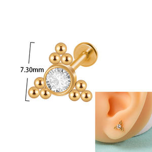 YICAI 316L Acero quirúrgico Clear Cubic Zircon Monroe Cartílago <span class=keywords><strong>Medusa</strong></span> Back <span class=keywords><strong>Piercing</strong></span> Internamente Roscado Cluster Lip <span class=keywords><strong>Piercing</strong></span> - Product Image 2