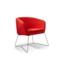 Fauteuil d'appoint moderne en tissu avec base en forme de traîneau pour salon, bureau, réception, hall d'hôtel