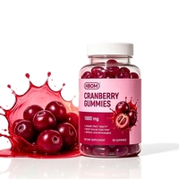 Gummies à la canneberge HBOM 1000 mg Complément alimentaire 60 gummies Saveur canneberge pour adultes