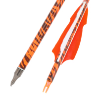 Flèches en carbone mixte LT-P 4 pouces, motif camouflage plumeux, 500 Spine, 80 cm, pointe 100 gr pour tir à l'arc