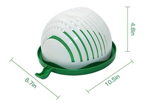 Kitchen Fruit Sand Cutter Cutting <b>Bowl</b> Mixing Salad <b>Bowl</b> <b>Plastic</b> Vegetable <b>Bowl</b> with Lid Thickened Divider - Product Image 6