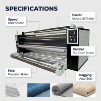 Máquina Automática para Doblar y Embolsar Ropa, 600 Piezas/Hora, Dobladora y Empacadora Industrial de Camisetas y Polos con Pantalla Táctil PLC