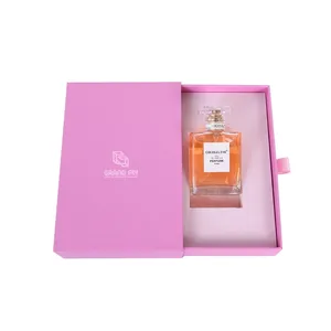 Boîte cadeau rigide pour parfum personnalisé avec tiroir coulissant, insert en mousse et ruban, emballage en carton de luxe - Product Image 3