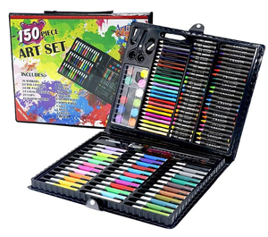XinyiArt acemi 150 adet sanat Set kılıfı çizim kitleri sanat malzemeleri boya kalemi ile kalem yağı Pastel çocuklar kızlar için Boys gençler sanatçı - Product Image 1