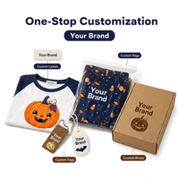 Ensemble de pyjamas familiaux personnalisés pour Halloween, pyjamas raglan avec photo de citrouille, vêtements de nuit effrayants par sublimation, dropshipping, MOQ 1