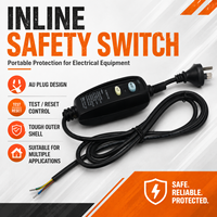 Câble d'alimentation avec protection contre les fuites RCD, certifié SAA australien, prise 3 broches, H05RN-F 10A 250V 1,5m, câble en cuivre noir