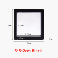 Boîtes d'emballage en gros 5*5cm pour bijoux, boîtes à bijoux en acrylique transparent noir et blanc