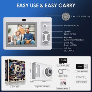 Cámara CCD Directa de Fábrica para Estudiantes y Adolescentes, Foto y Video HD 1080P, Lente Dual Delantera y Trasera, Logotipo Personalizado al por Mayor - Product Image 1