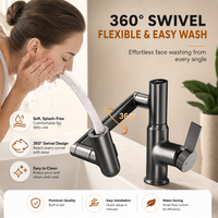 Robinet de cuisine en acier inoxydable 304 avec contrôle thermostatique, douchette extractible, finition brossée, mural, pour hôtels et hôpitaux
